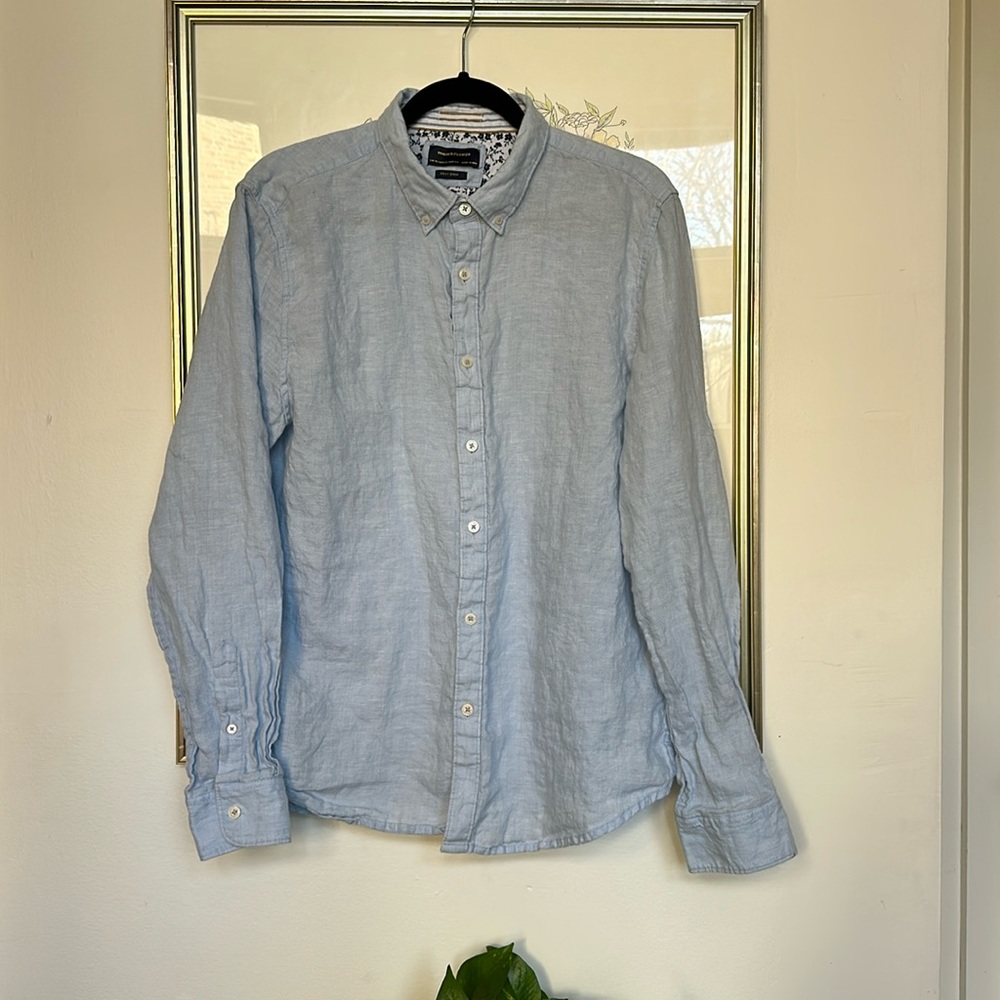 Denim & Flower linen button up